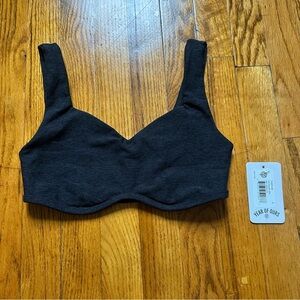 Year of Ours isadora heather black sports bra